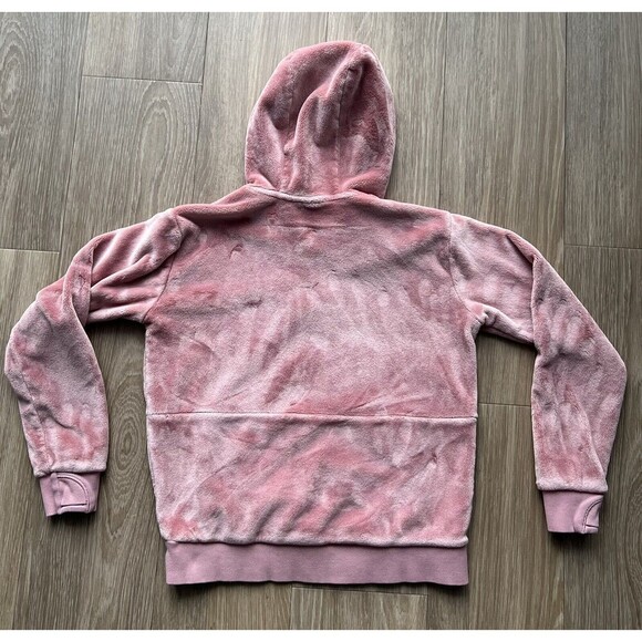 Athleta Girl Kids Size Large 12 Pink Sweatshirt Pullover Hoodie Plush Fleece - Picture 3 of 5